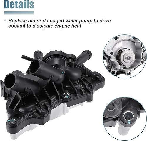 Miniatura 3 de X AUTOHAUX Conjunto de bomba de agua de refrigeración para motor de automóvil 04E121600AL para VW GLi GTi GOLF MK7 1.2 1.4TFSI