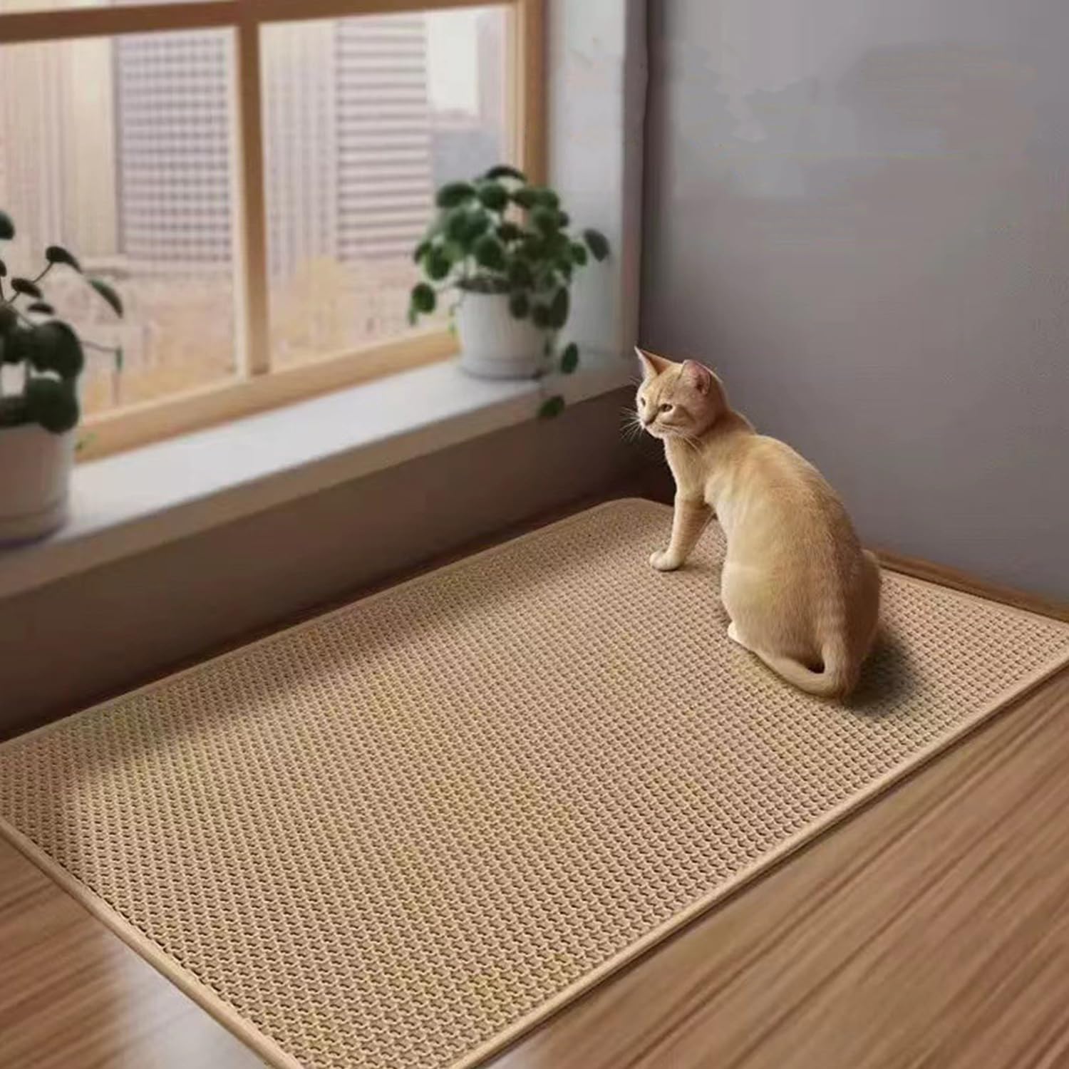 Katzenklo Matte, Wasserdicht, Waben-Design, 40x50 Cm – Fängt Streu Auf, Leicht Zu Reinigen, Für Alle Katzen