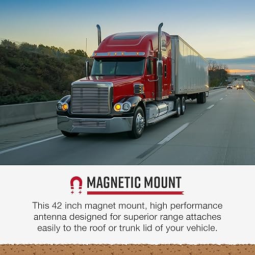 Miniatura 2 de Cobra HGA 1500 Hga1500 Antena CB de Montaje Magnético de 36 Pulgadas, Imán de Alta Resistencia, para uso en Coches, SUV, Vehículos Recreativos,