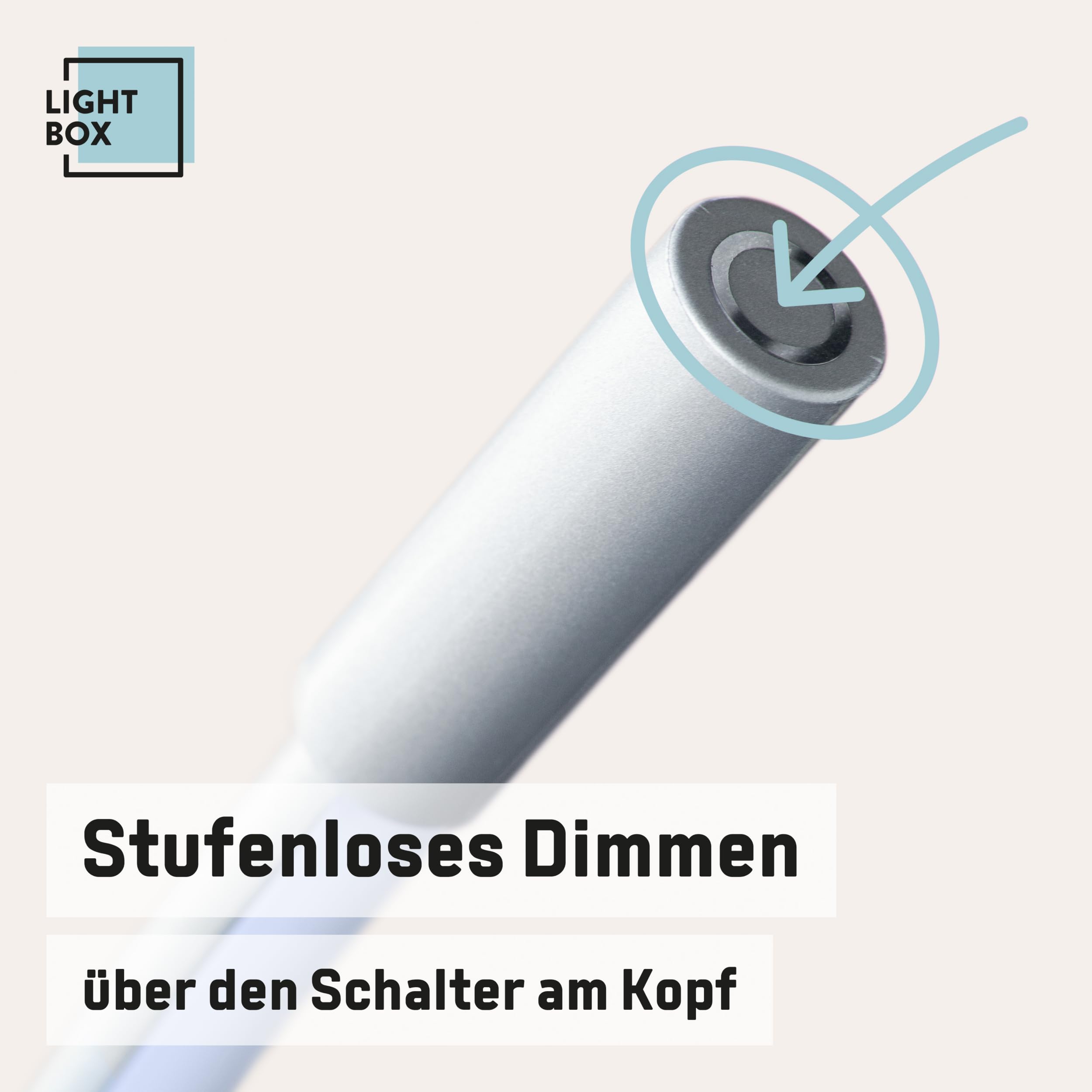 Lightbox LED Bogenstehlampe | 1,7 m Höhe | Stehleuchte mit Kopf-Schalter, dimmbar (CCT) | LED Lampe (1440lm, 18W) | Standleuchte auch als Schlafzimmer, Büro und Flur Lampe | aus Metall in Silberfarben