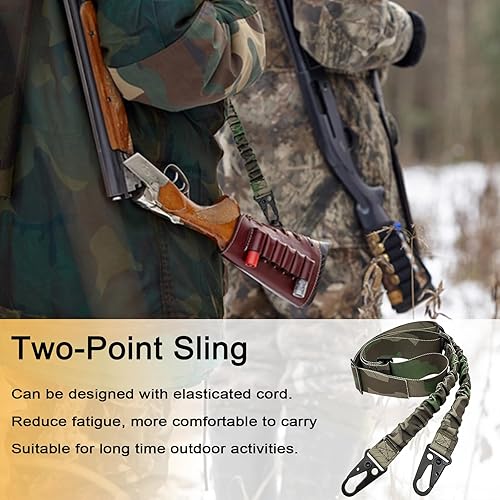 Miniatura 30 de Eslinga de rifle QD de 2 puntos con soportes giratorios QD, eslinga elástica tradicional de dos puntos de hardware de metal, correa ajustable extra