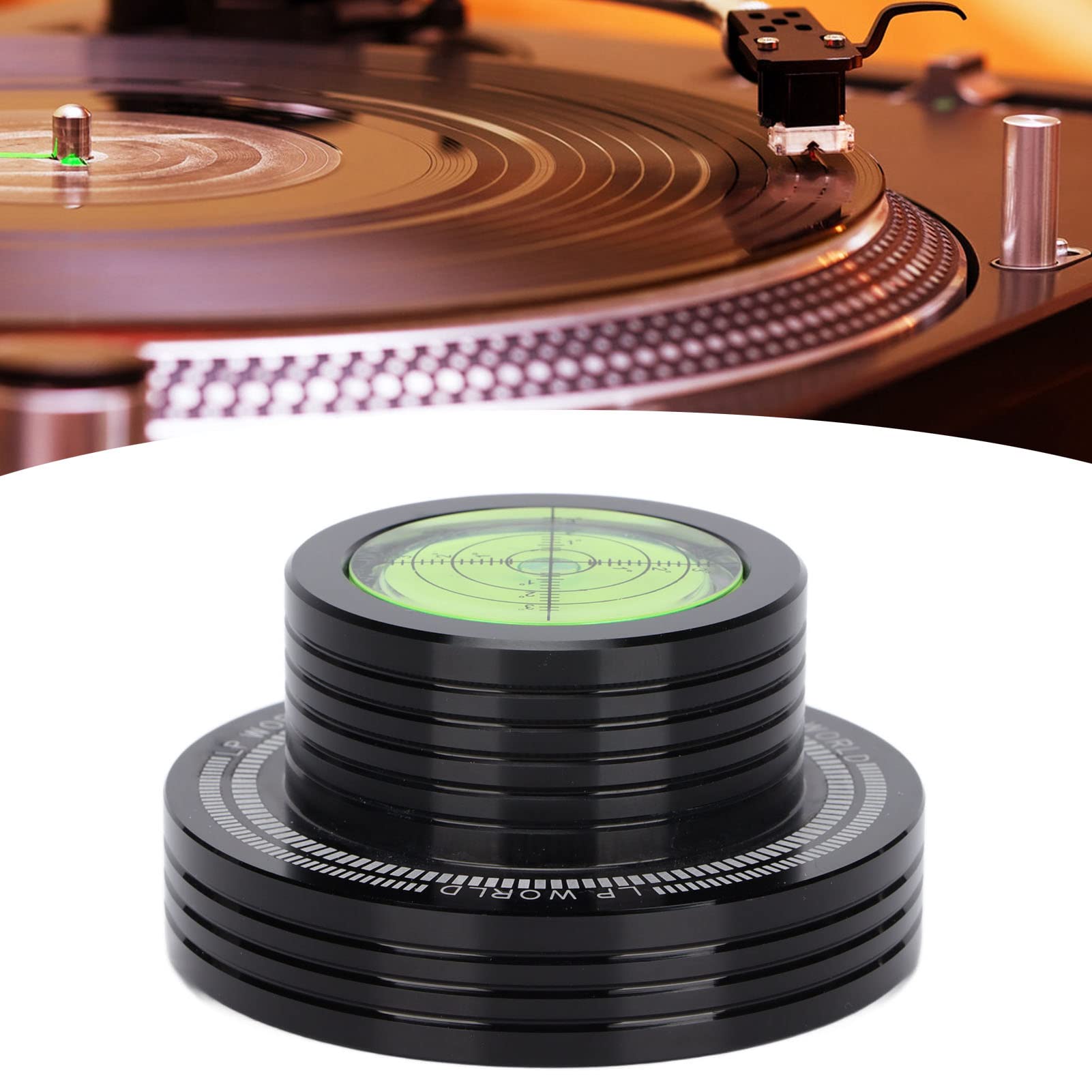 XINL Stabilizzatore del Peso del Disco, Morsetto per Dischi in Vinile, Pad Inferiore Morbido stabilizzato, riduzione del Rumore della velocità per Giradischi LP(Nero)