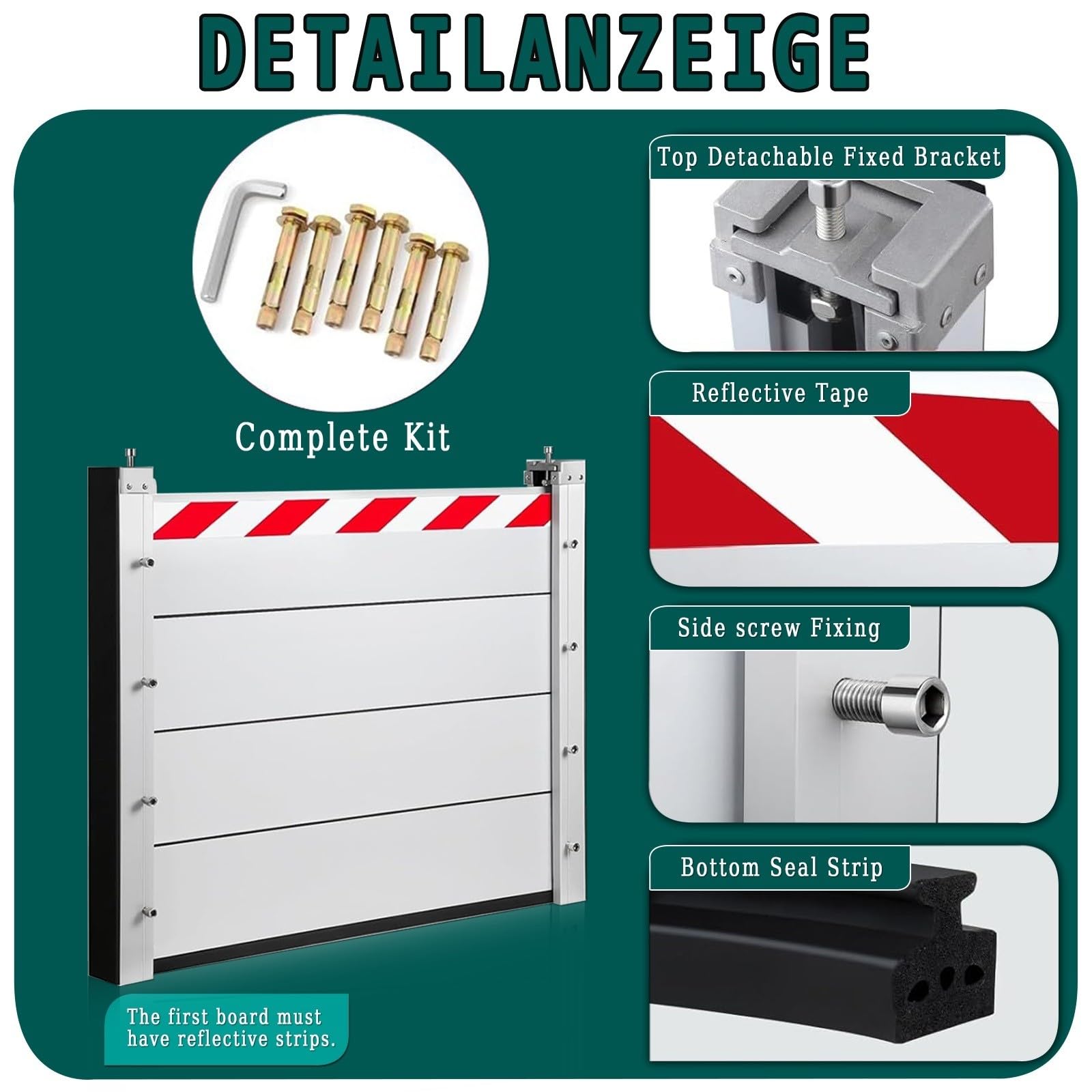 Hochwasserschutz Barriere Aluminium L110cm H20cm