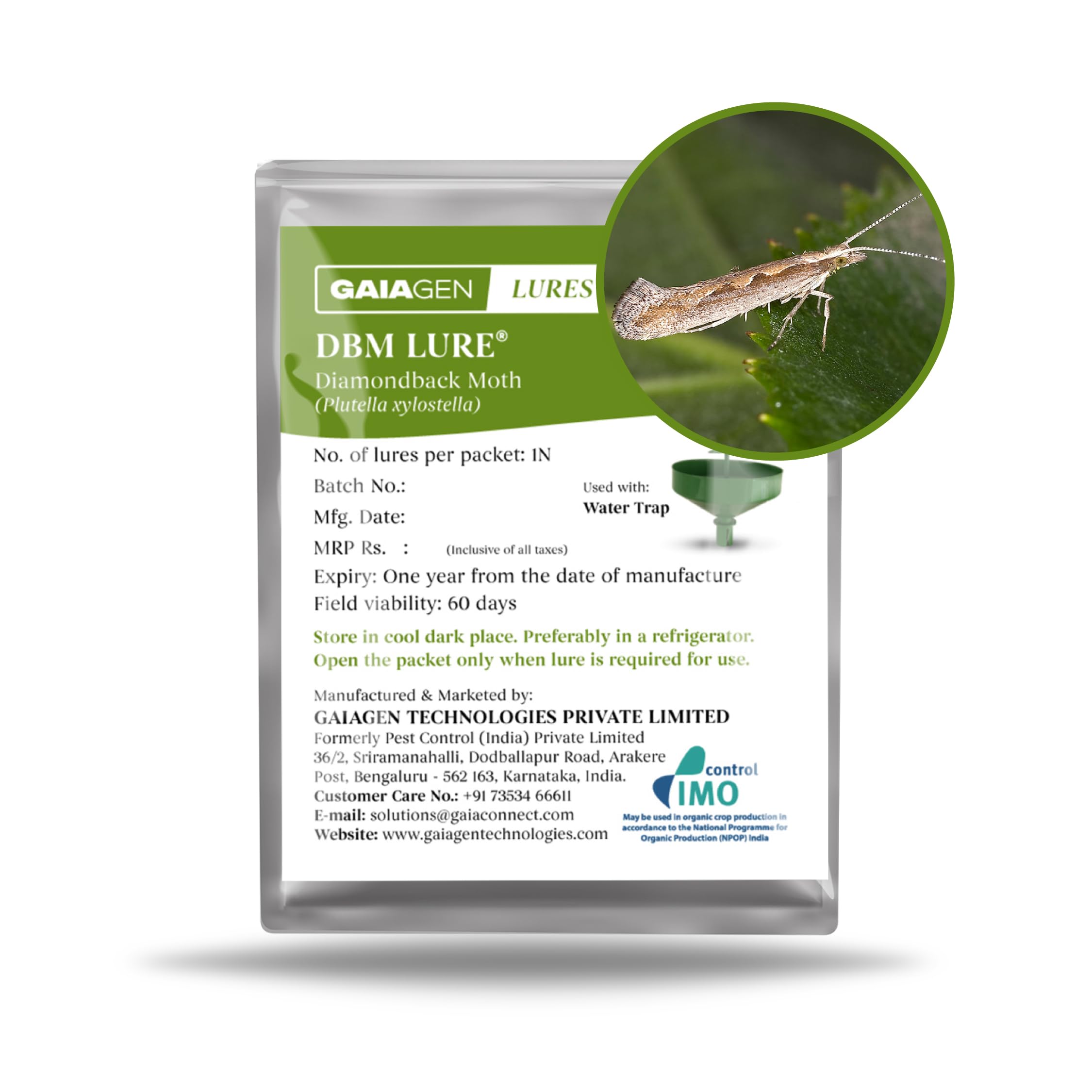 GAIAGEN DBM® Lure - Pheromone Lure for Diamondback Moth (Plutella xylostella) | Pack of 10 | (Does not Include Traps) (B08CKXDW3R) Amazon Price History, Amazon Price Tracker