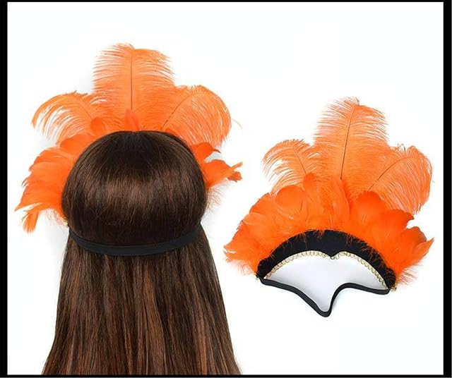 Foto 3 de 3 de Ulalaza Carnaval Pluma Tocado Showgirl Diadema Rugiente 20s 1920s Flapper Head Band Vintage Gatsby Accesorios…