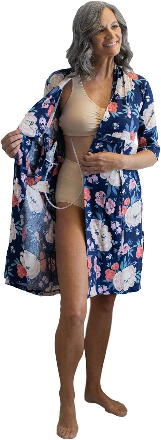 Post Surgery Mastectomy, Breast Cancer Recovery Robe with Internal