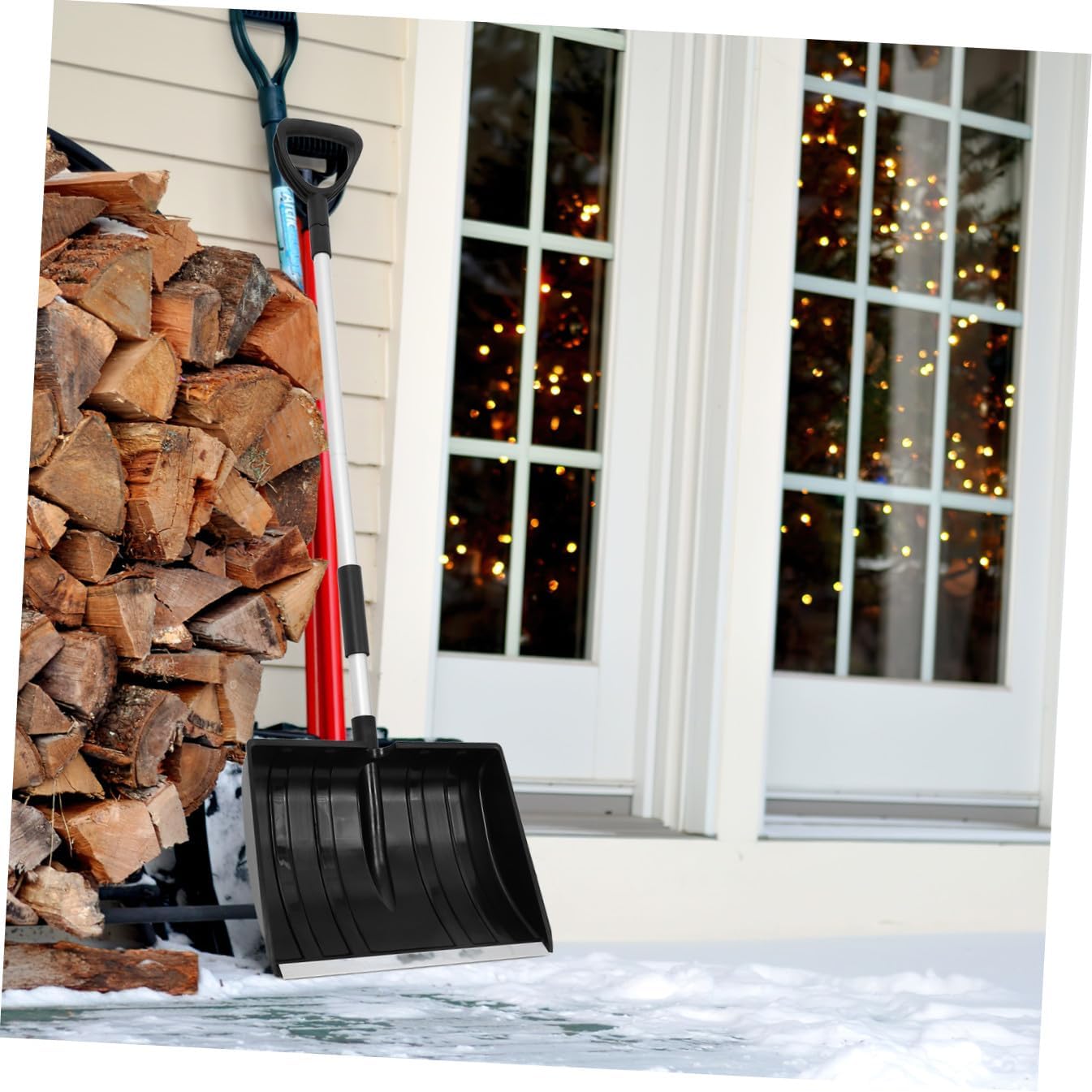 Yardwe 55.9 Inch Detachable Snow Shovel Antislip Snow Removal Portable Shovel Ice and Snow Remover Tool for Car Trunk Garden Camping