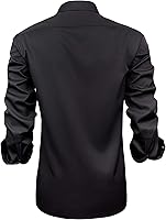 Vista 4 de J.VER Camisa de vestir elástica de manga larga casual para hombre, sin arrugas, ajuste regular, con botones