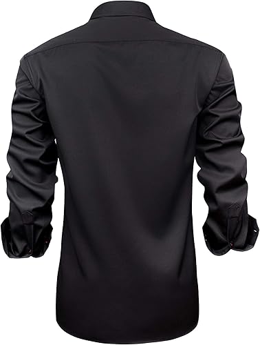 Miniatura 4 de J.VER Camisa de vestir de manga larga para hombre, estilo informal, elástica, sin arrugas, ajuste regular, abotonada