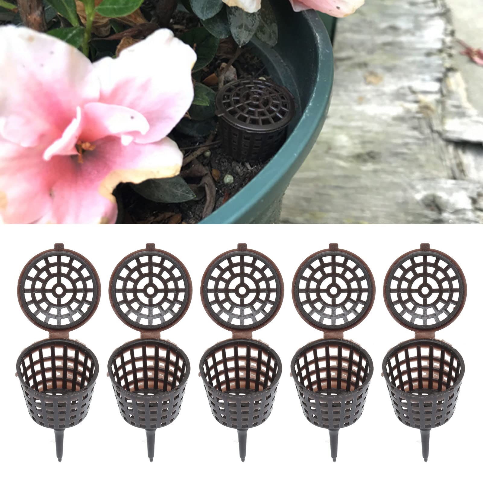 50 Piezas Cesta de Fertilizantes BonsáIs de PláStico, Cesta de Fertilizante PortáTil con Tapa Cultivo Fertilizante Caja de Contenedores Herramienta de Bonsai PortáTil para Flor de Planta