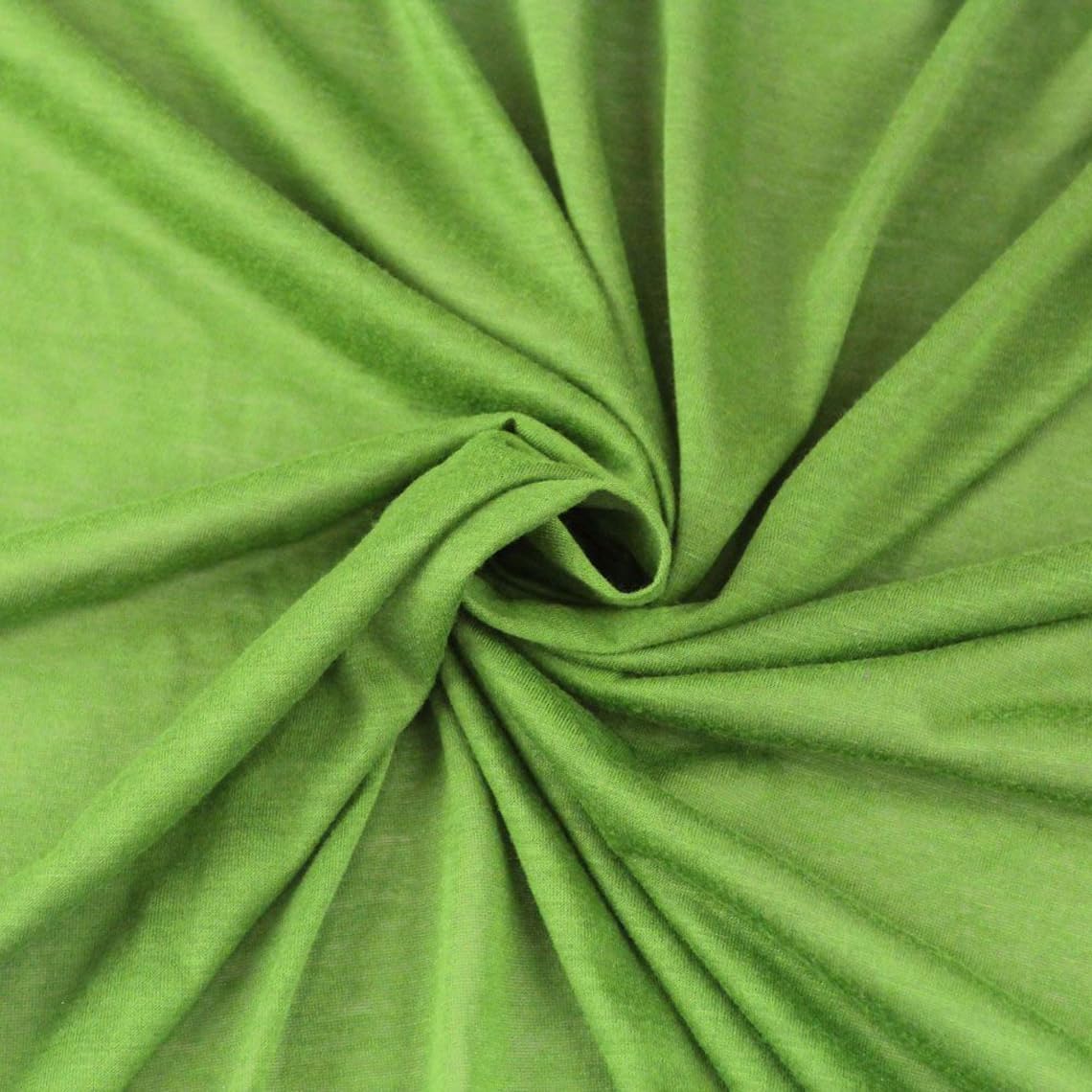 Stylish FABRIC Solid Classic Light Weight Knit Fabric Poly Rayon Non-Spandex No Stretch, Apparel, DIY Projects, Lime 1 Yard