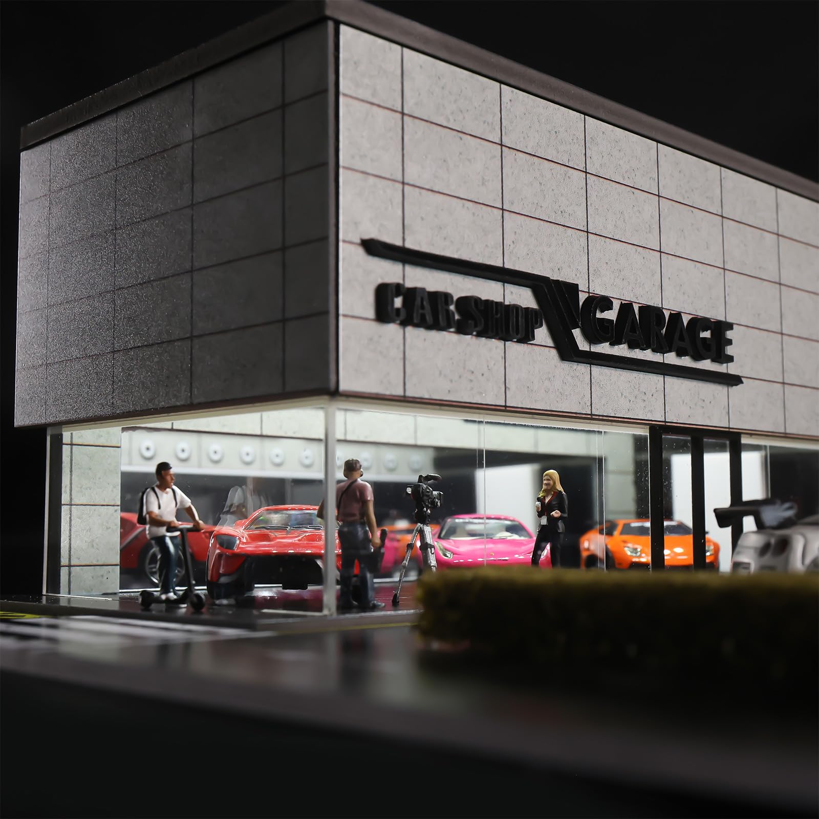 G-FANS 1/64 Scale Parking Garage Diorama with LED Lights, Display