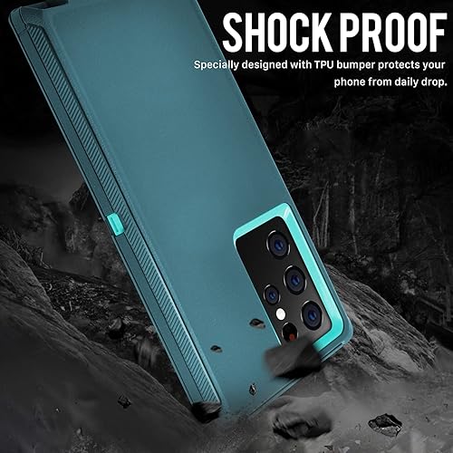 Miniatura 6 de Funda para Galaxy S22 Ultra, protección contra caídas, resistente, a prueba de golpes, caídas y polvo, funda protectora de 3 capas para Samsung