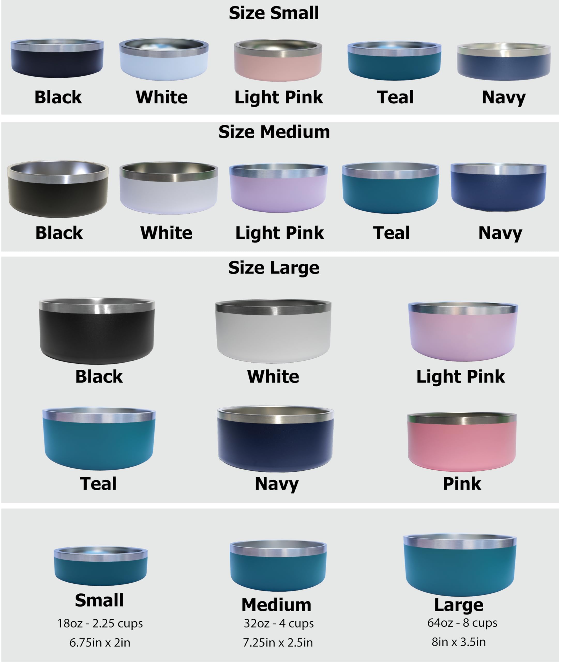 Dog Bowl with Small Name Personalized - 304 Stainless Steel, Personalized Engraved, Nonslip, Cat, Dog