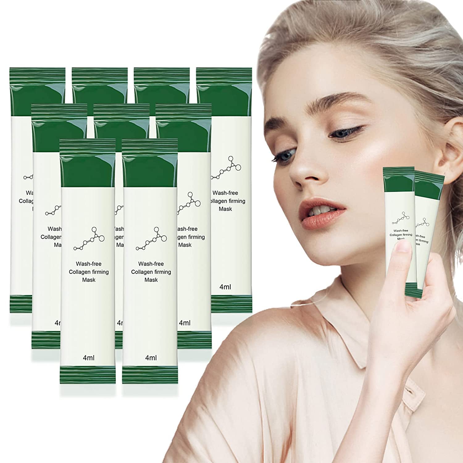 SUNDEER Korean Collagen Firming Mask, 20 PCS Portable Wash-Free Collagen Firming Mask, Sleeping Mask - Hydrating Anti-Aging, Korean Skincare Collagen Jelly Face Mask for Women & Men
