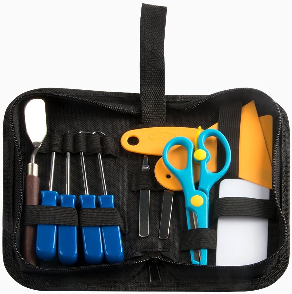 CCMART 12 Pieces Craft Vinyl Weeding Tools Stainless Steel Precision Craft Basic Set Craft Vinyl Tools for HTV, Lettering, ORACAL, Siser, Silhouette and Cameo