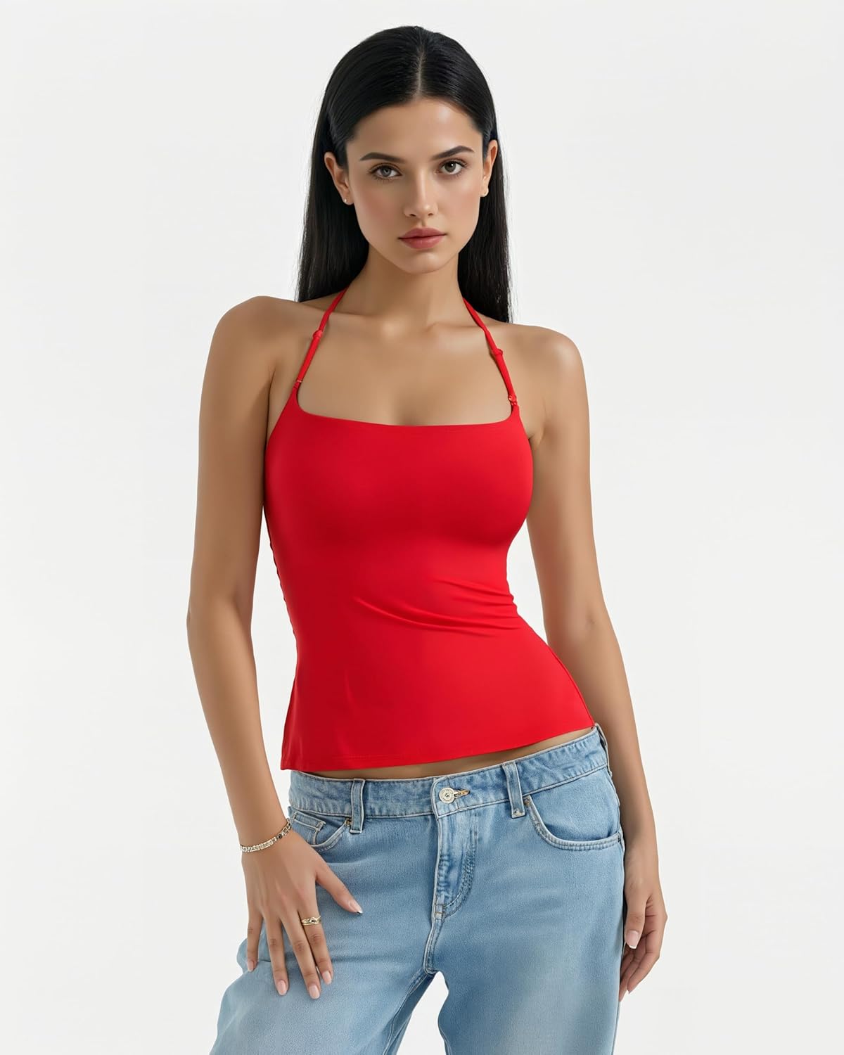 Women Halter Tanks Tops Backless Double Line Cami Tops Trendy Crop Top - Image 4