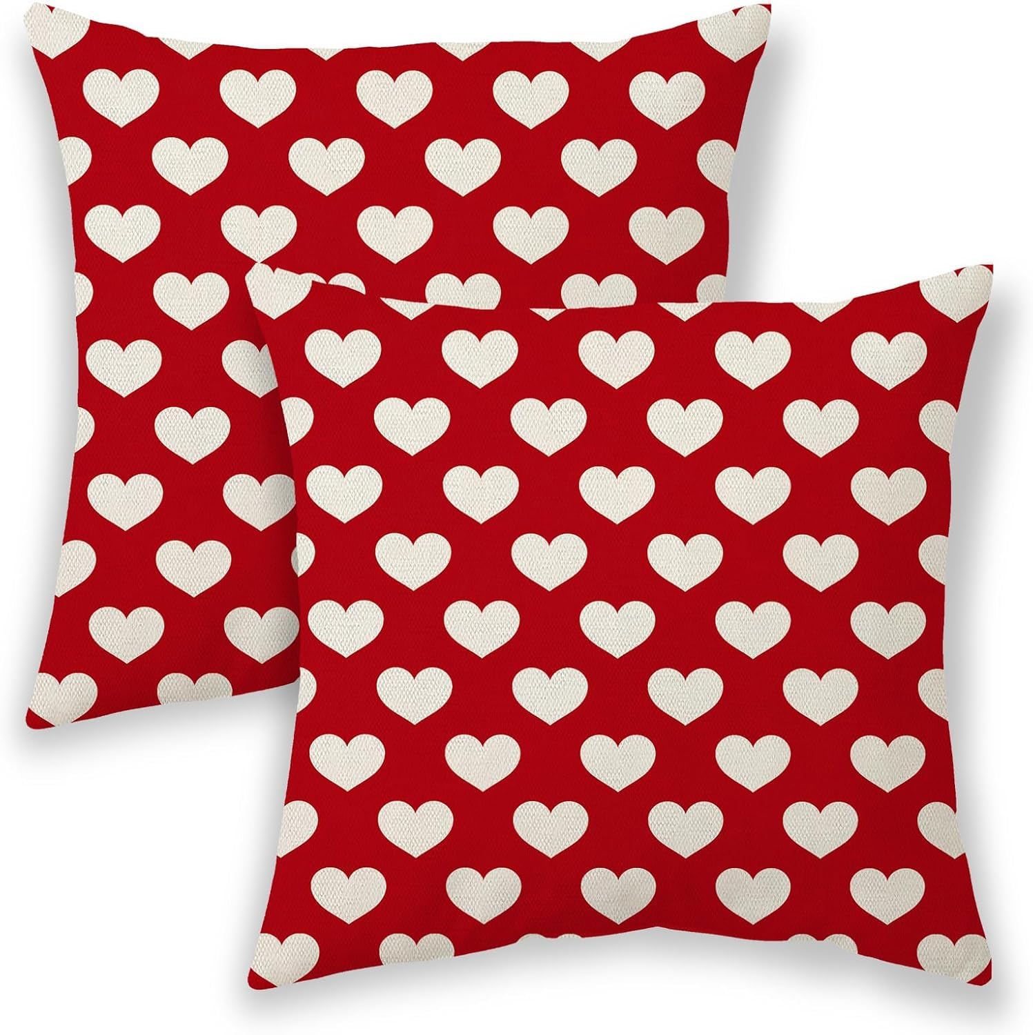 BETGINY Valentines Pillow Covers 24x24 Inch 2 Pcs, Red Love Heart Decorative Throw Pillows for Couch, Valentine's Day Anniversary Outdoor Decor