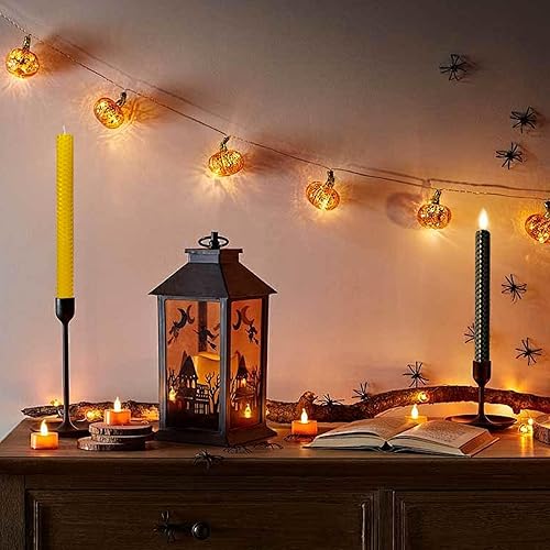 Miniatura 3 de Lacaser - Velas cónicas de cera de abejas de 2 piezas, velas largas de 9 pulgadas para candelabros en amarillo, sin aroma y sin humo, tiempo de