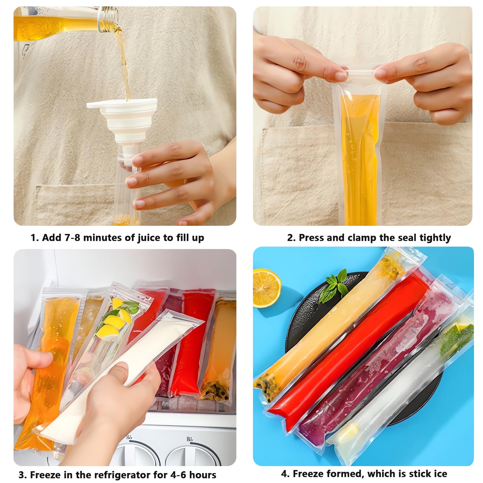 6 cavidades reutilizables,Moldes de silicona para paletas,Reutilizable, Fácil de Desmoldar para Paletas y Helados Caseros (LAN-6)