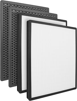 FLT9200 Replacement Filter H Compatible with FLT9200, for AC9200 AC9200WCA Purifiers, 2Filters + 2Activated Carbon Filters