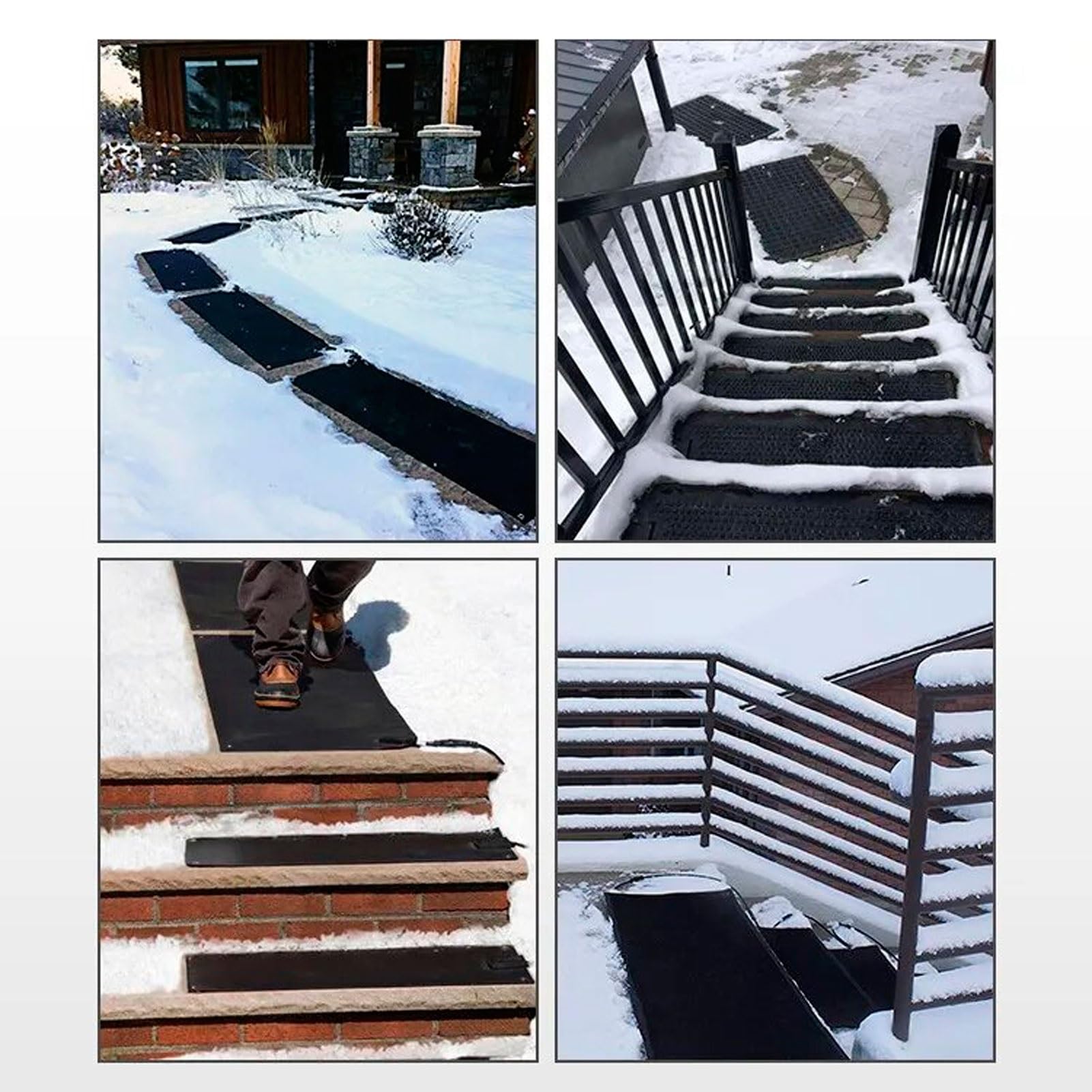 Tapis De Fusion De Neige Chauffée Tapis De Fonte De La Glace Système De Fonte De Neige Tapis De Chauffage D'escalier Non Glissant Tapis D'extérieur Chauffants(1x7m/39.37x275.59in)