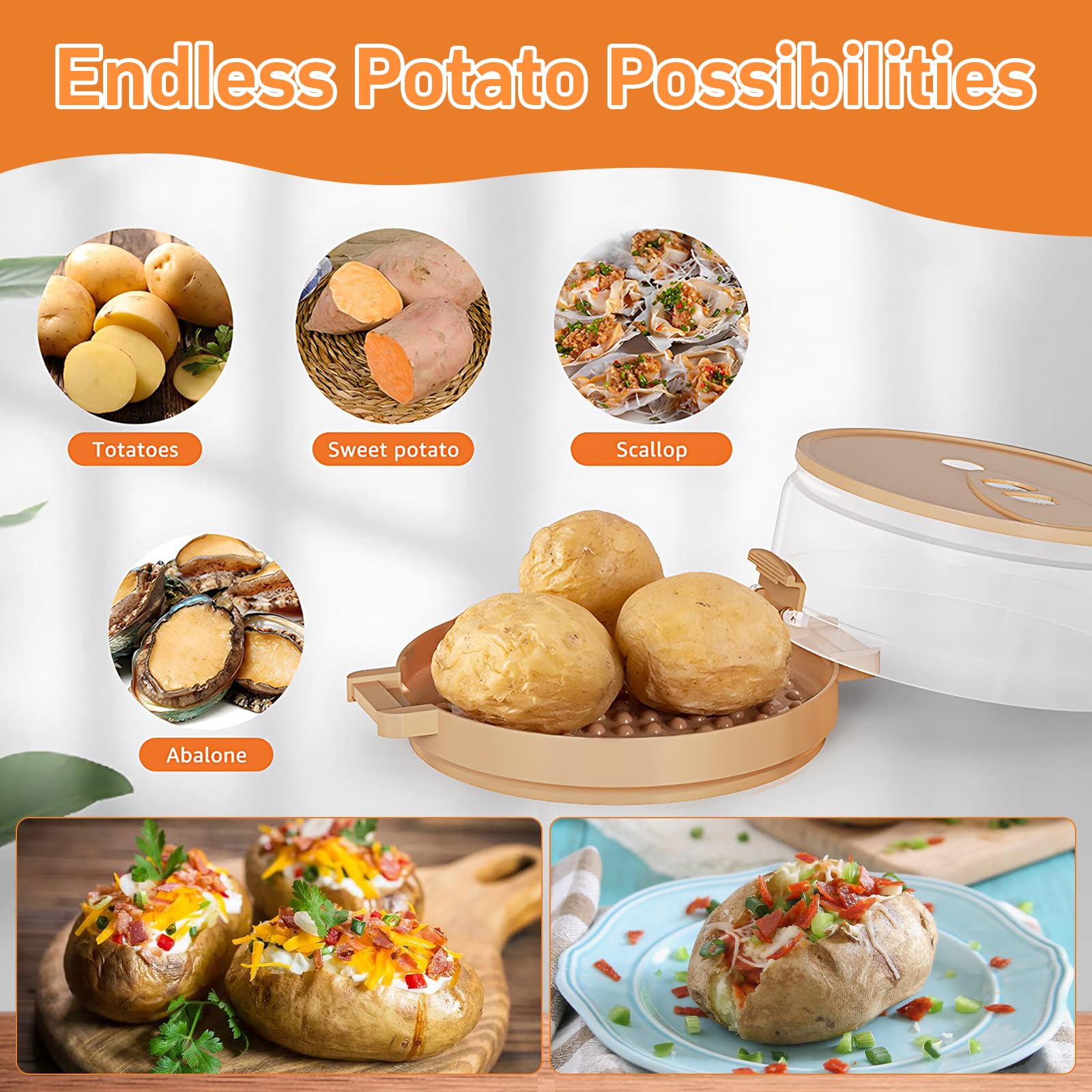 Nivofu Baked Potato Microwave Cooker, Microwave Potato Steamer - Image 2