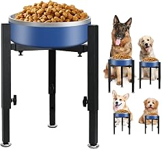 Dog Bowls Stand with 4 Height Adjustable,20-30cm Wide Metal,Stands Only | Raised Dog Bowl,Elevated Dog Bowls,Reducing Neck Pressure,Anti Slip Design,Triangular Base,Durable Stainless Steel Material
