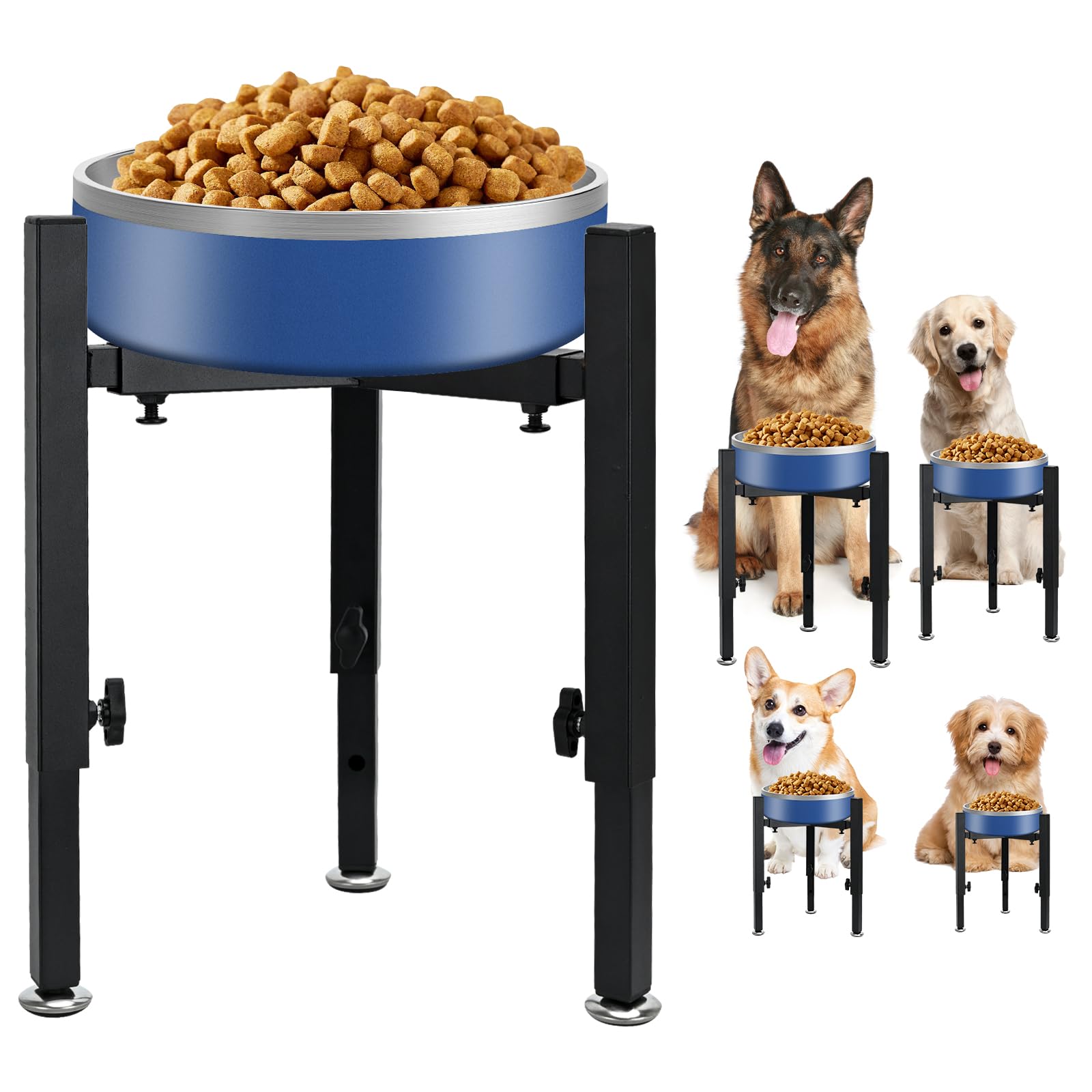 Dog Bowls Stand with 4 Height Adjustable,20-30cm Wide Metal,Stands Only