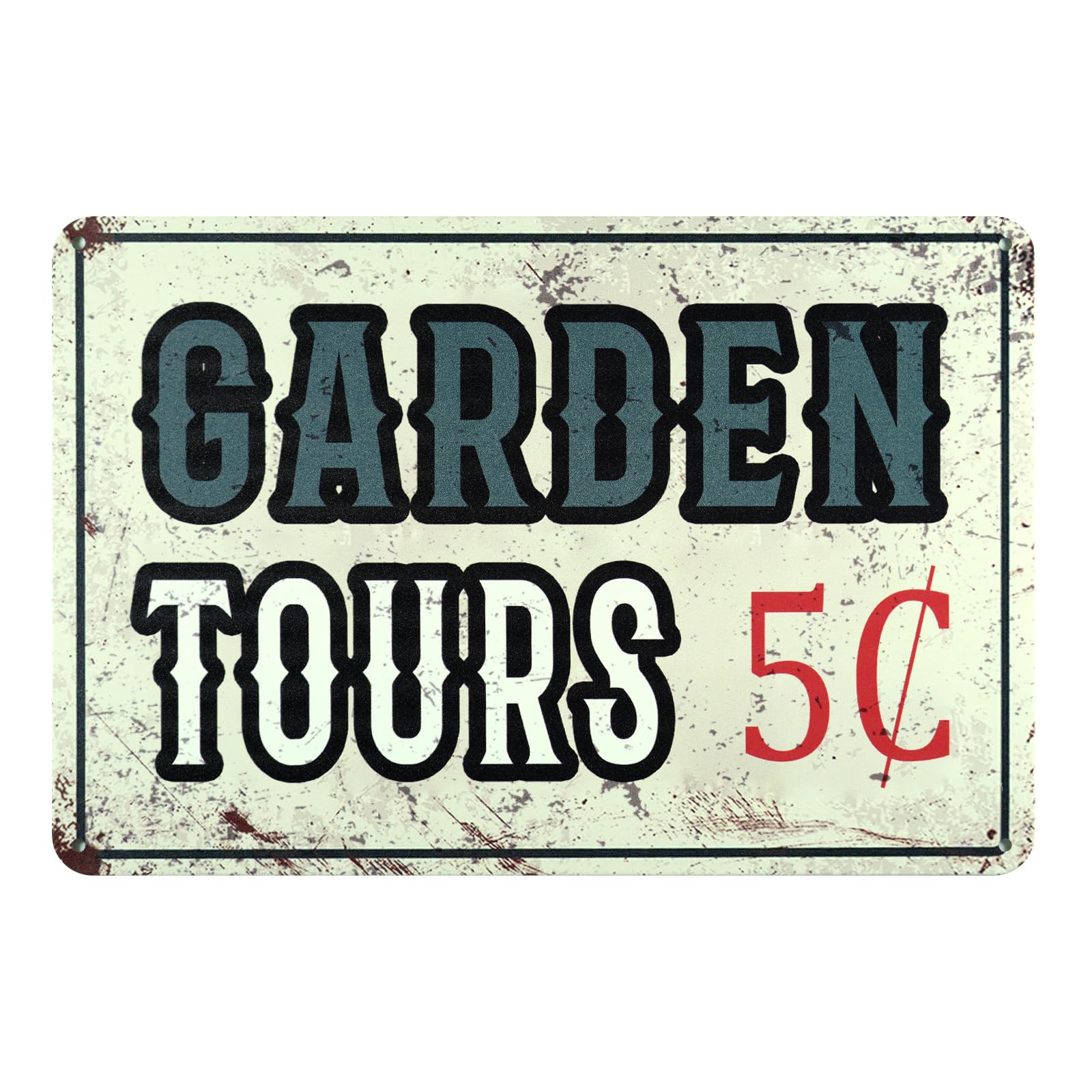 Letrero Jardín Metal Vintage - 12x8 Pulgadas, 'Bienvenido A Mi Jardín', Decoración Rústica