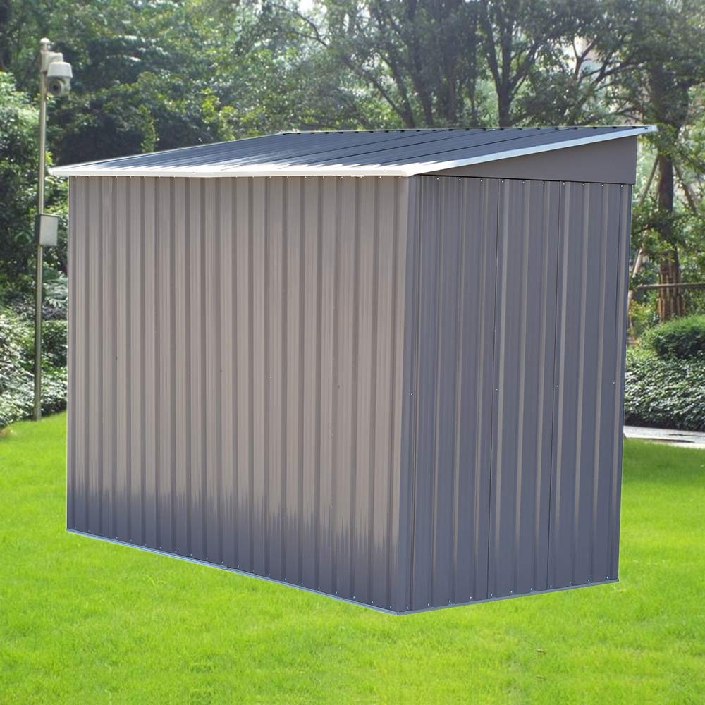 8FT X 4FT Metal Garden Shed Utility Tool Storage, Pent Roof Outdoor