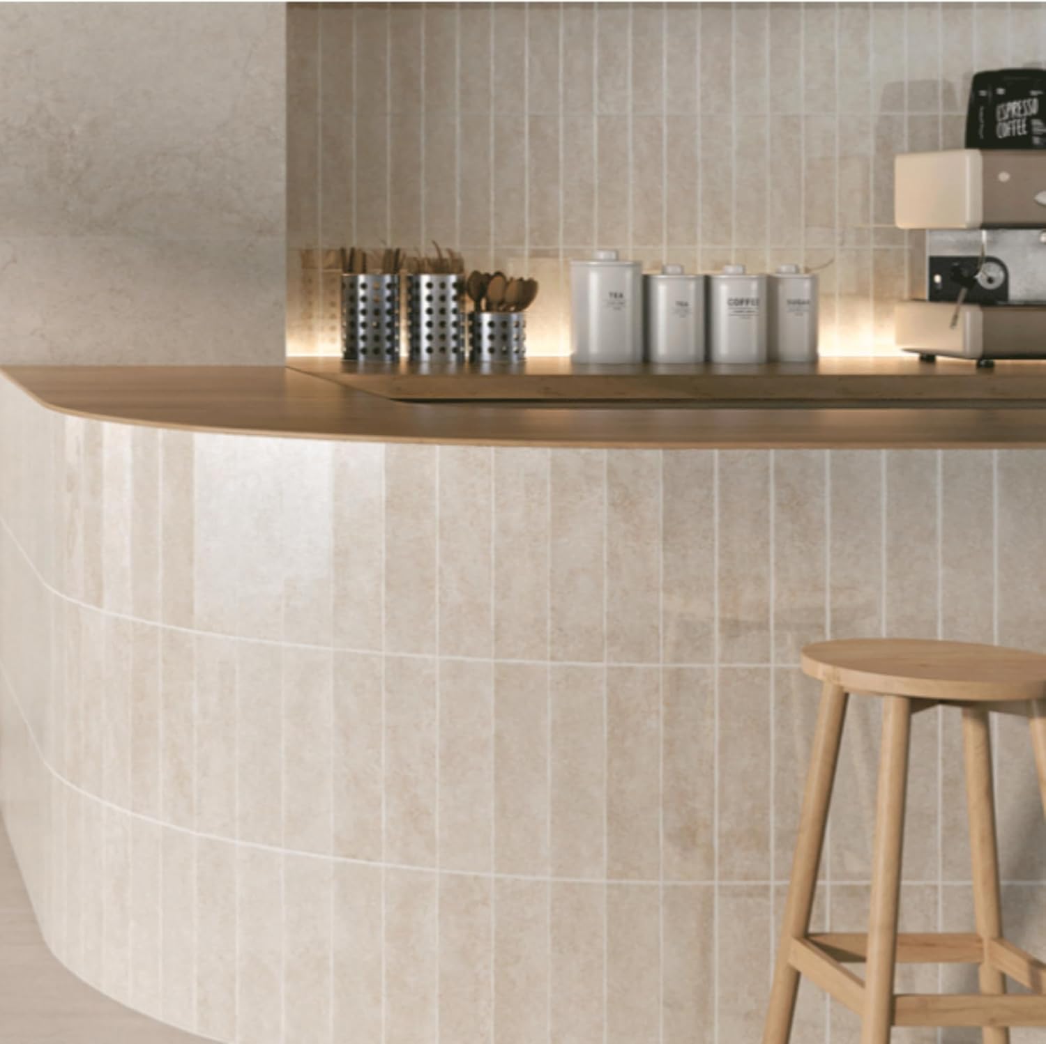 Tenedos HTCRC Beige 3x12 Glossy Ceramic Wall Tile – Kitchen Backsplash Bathroom Wall Shower Accent – Decorative Color Variation – 1 Box (50 Pieces)