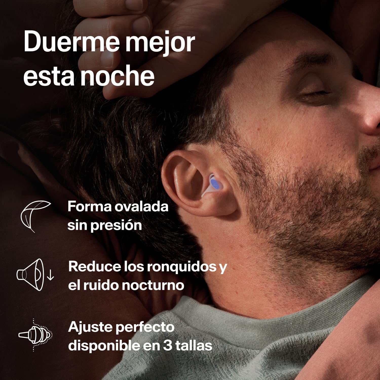 Alpine SleepDeep Tapones de Oídos para Dormir - M/L (1 Par) - Tapones Antiruido 3D con Gel Supresor de Ruido - Filtros Suaves para Dormir de Lado - Reducen Ronquidos y Ruidos