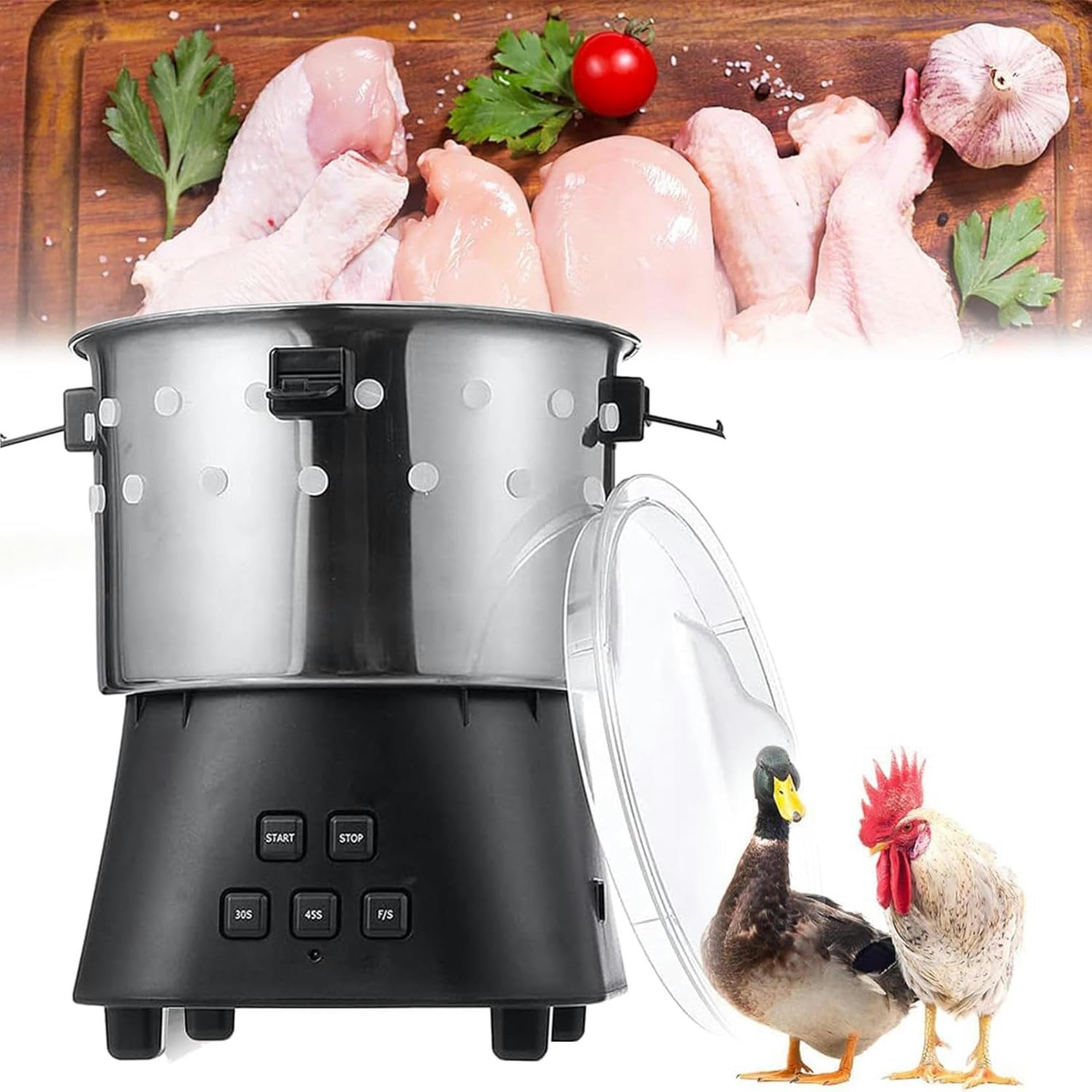 UWYTGF Quail Collater,Stainless Steel Chickens Collars,15 W Displacement Machine,Bird Hair Removal Machine