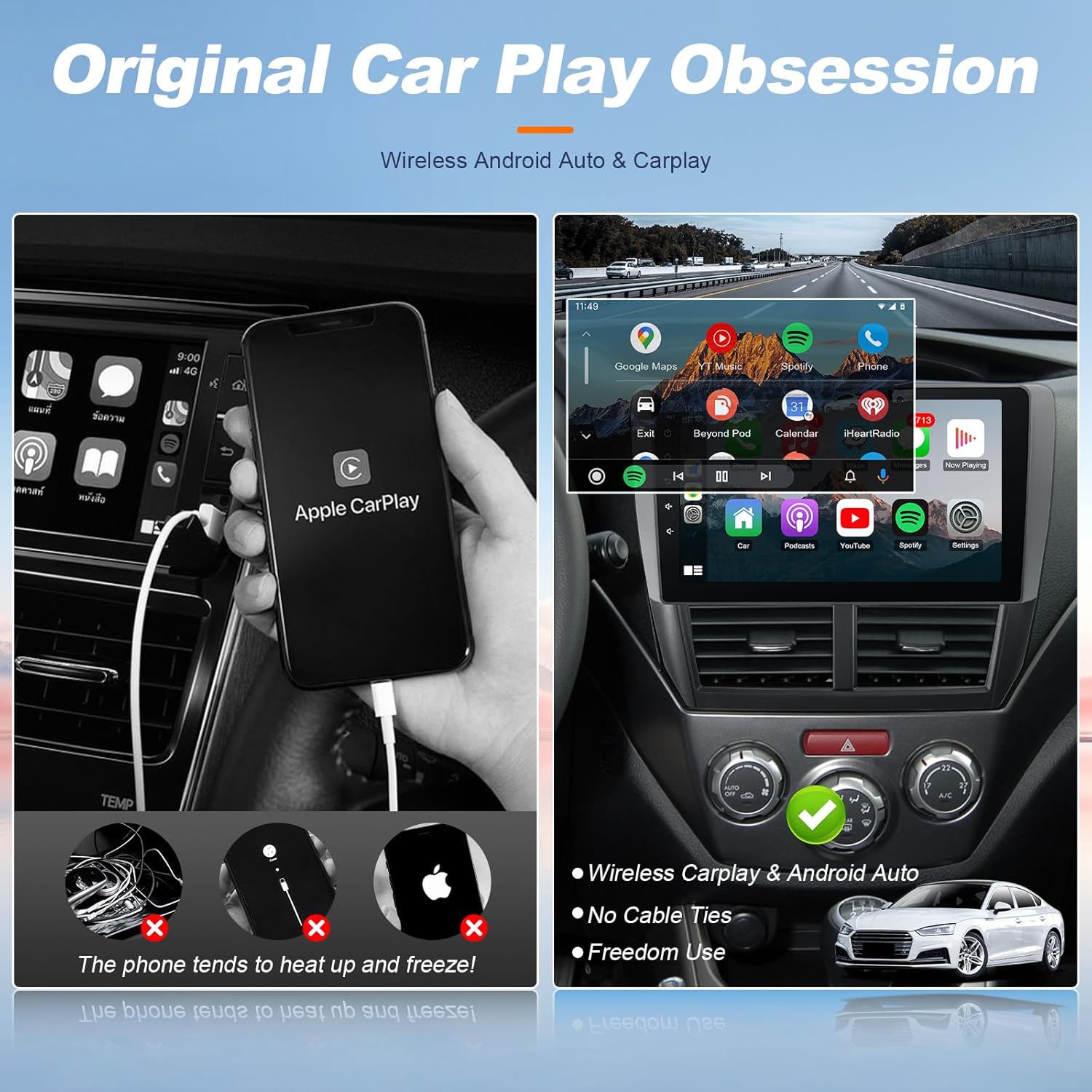 Leadfan Car Stereo for Subaru Forester 2008-2012 & Impreza WRX 2007-2011 Radio Apple CarPlay Android Auto, 9“ Touch Screen for Forester Car Play Head Unit GPS Navi/WiFi/Bluetooth/Mirrorlink/SWC/Camera