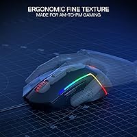 Vista 5 de Redragon M616 RGB Gaming Mouse, 10000 DPI Ratón óptico con cable con 6 botones programables y 8 modos retroiluminados, software compatible