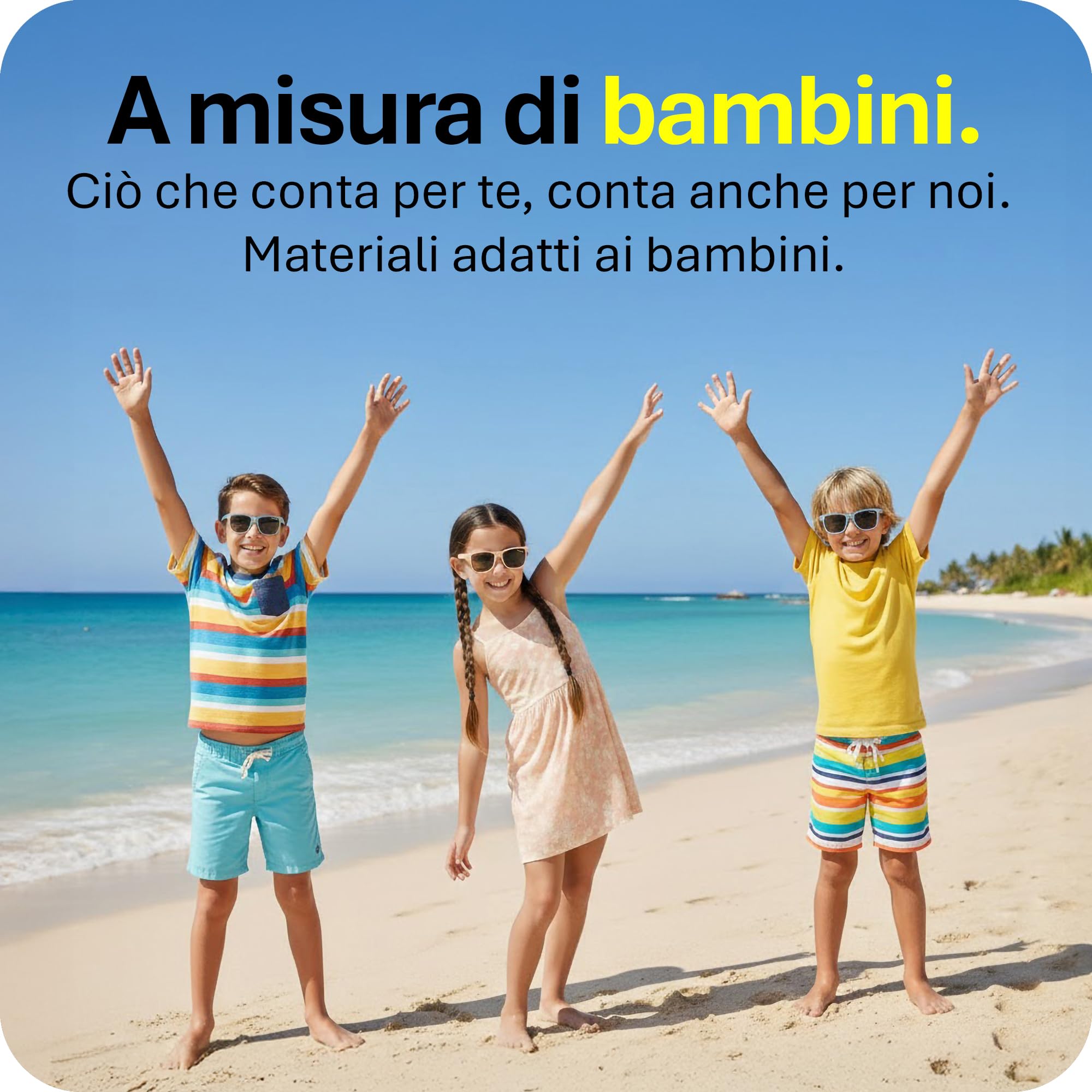 Mausito Occhiali da Sole Bambini (3-6/6-9/9-14 Anni) UV400 & Lenti di Categoria 3 | Aste Flessibili e liviane in TPEE & Policarbonato | Design Europeo