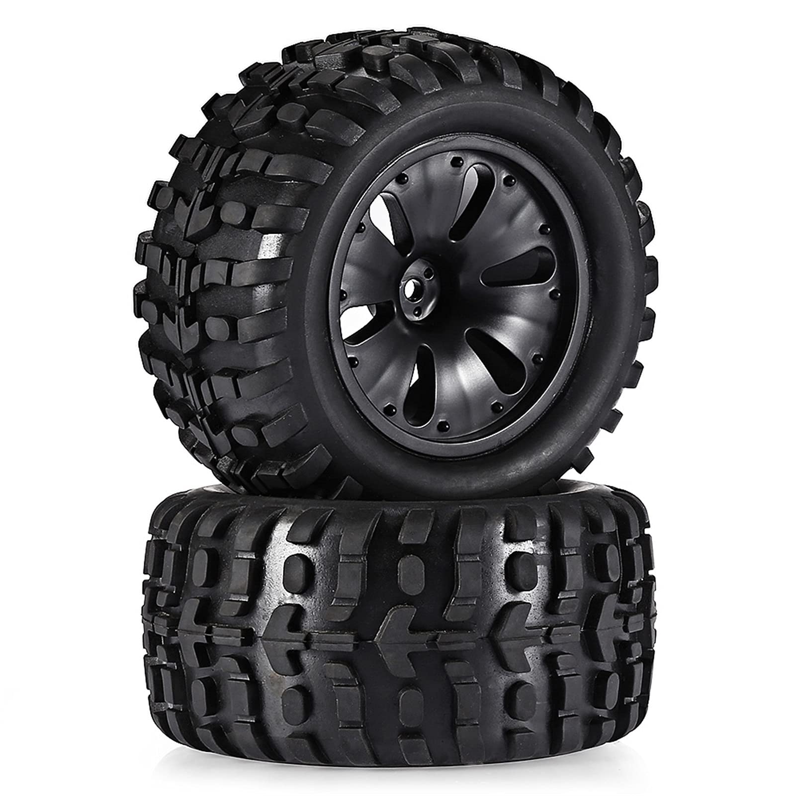 Xinwe Pneus de Camion RC, 120 Mm de Diamètre 4 Roues RC Montées pour Voiture 1/10 RC (Vert