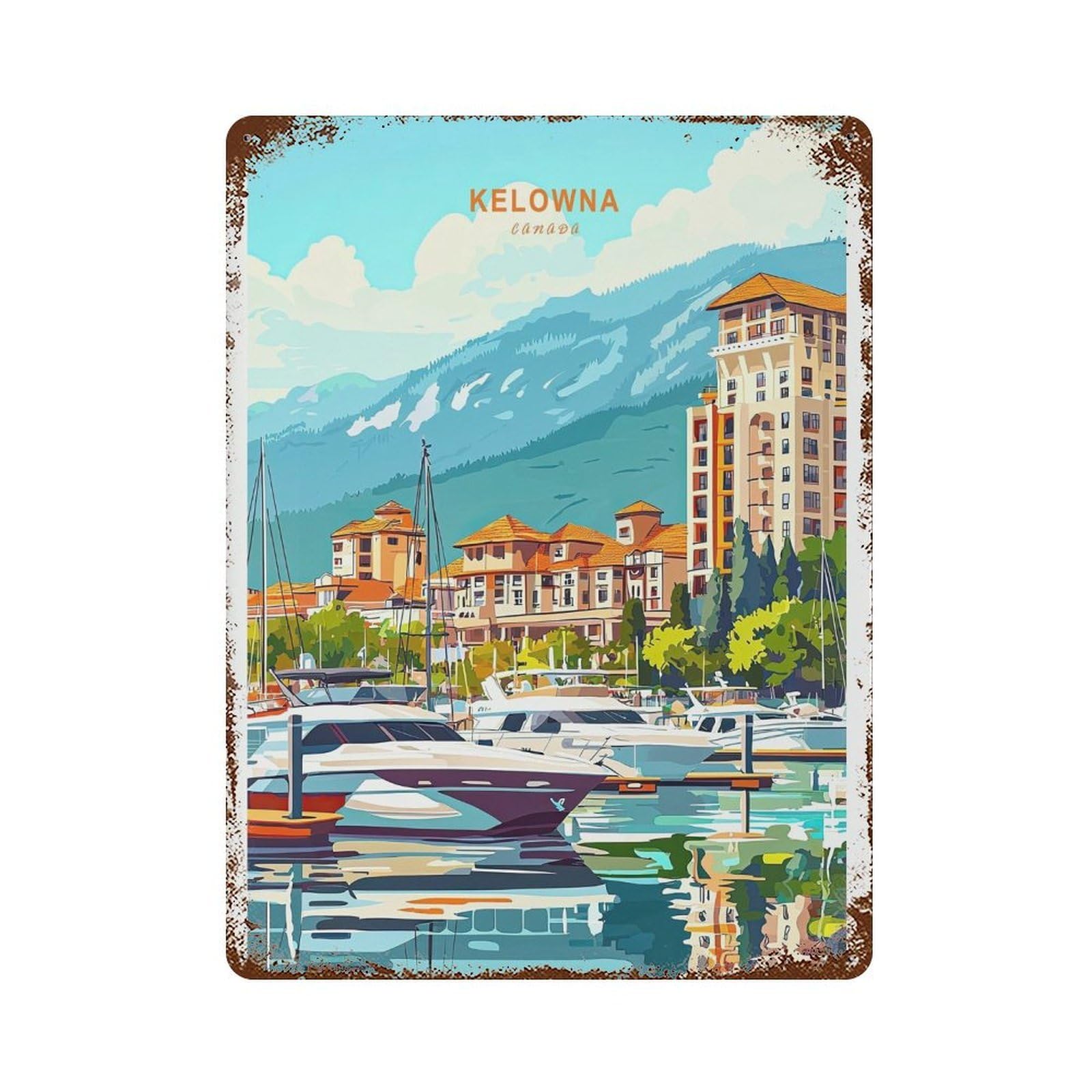 xiaoxiaoshen Kelowna Travel Canada House Warming Gifts Wall Decor Art Metal Tin Poster Modern Home Decor Art Home Bar Shop Decorations Vintage Sign 40x30cm