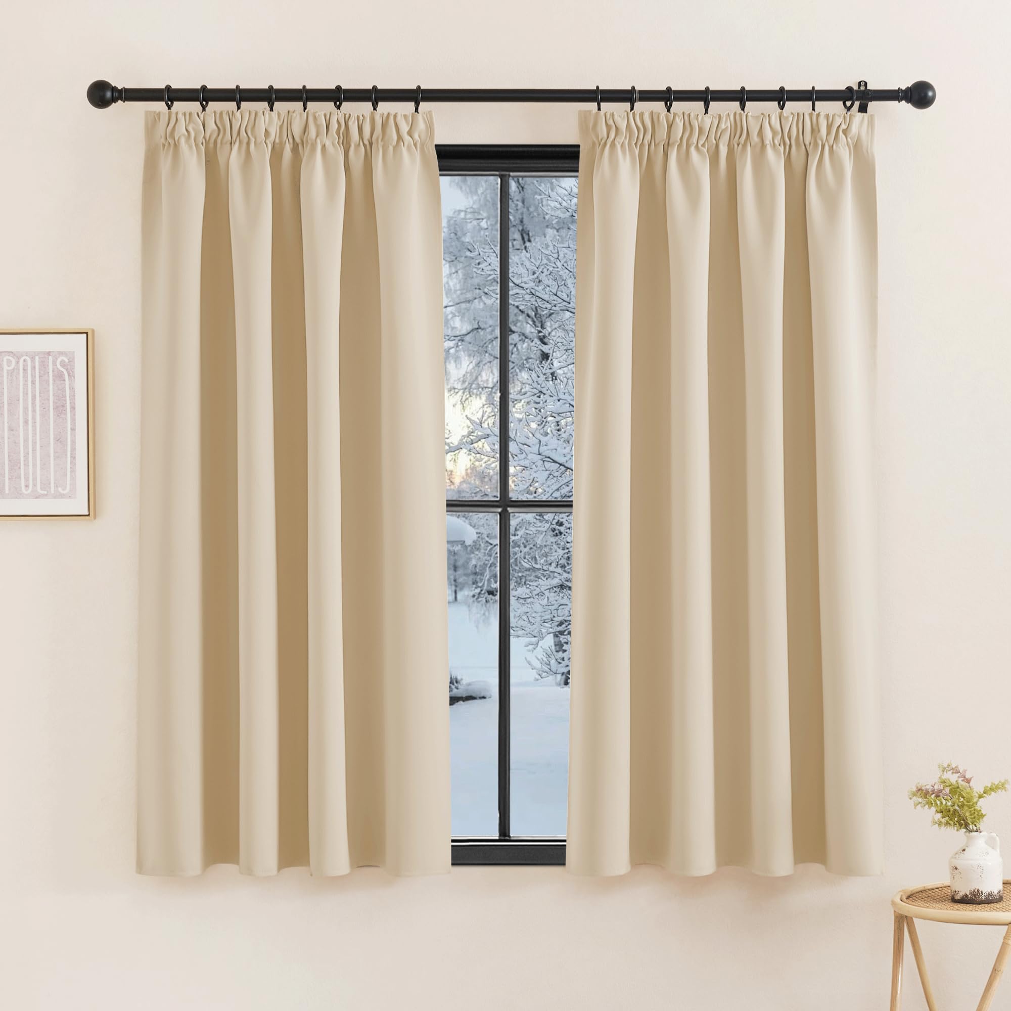 KGORGE Thermo Verdunkelungsvorhang Blickdicht Schlafzimmer 160x140 cm 2-Set Kälteschutz OEKO-TEX Recycelt