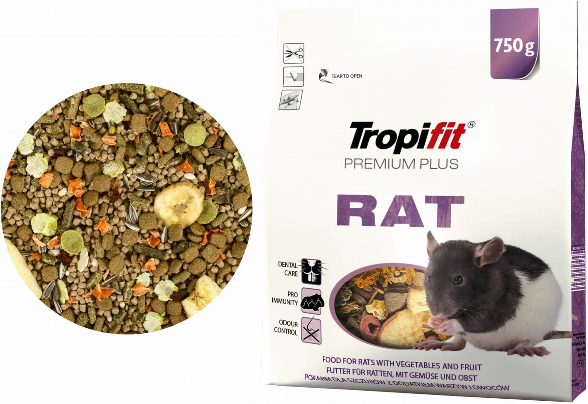 Premium Plus Rat -Food for rats with vegetables and fruit 750g bag