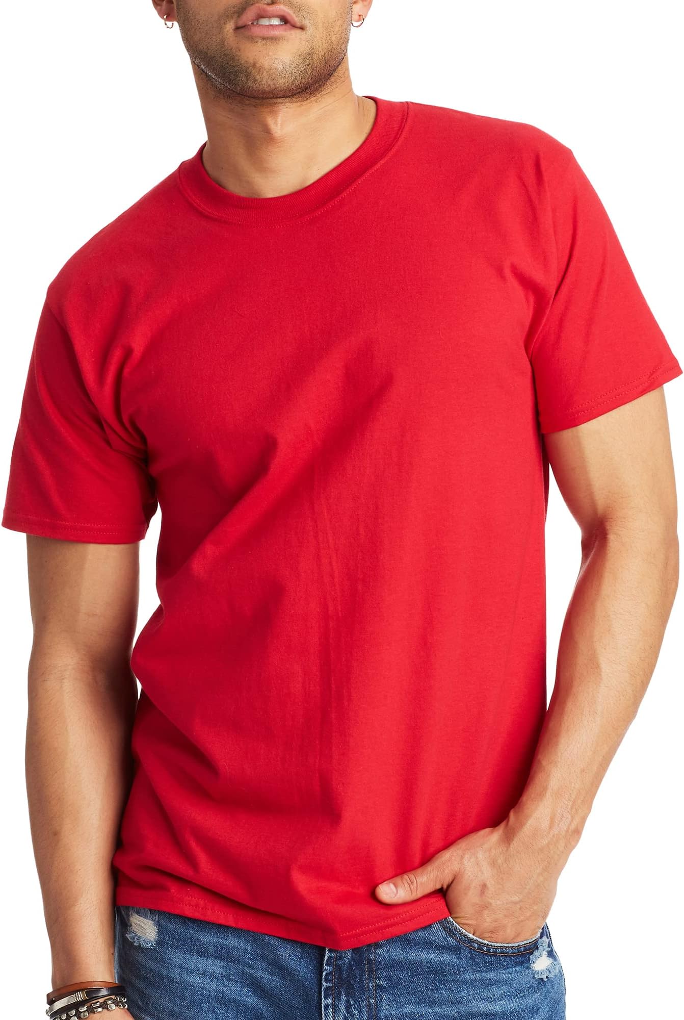 Hanes Men's Beefy-t T-Shirt, Heavyweight Cotton Tee, 1 Or 2 Pack, Big & Tall