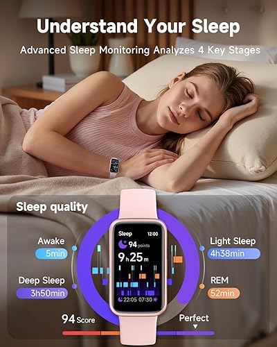 Miniatura 6 de TOOBUR Reloj de seguimiento de fitness, no requiere aplicación, no requiere teléfono, 3 ATM impermeable, frecuencia cardíaca, energía corporal,