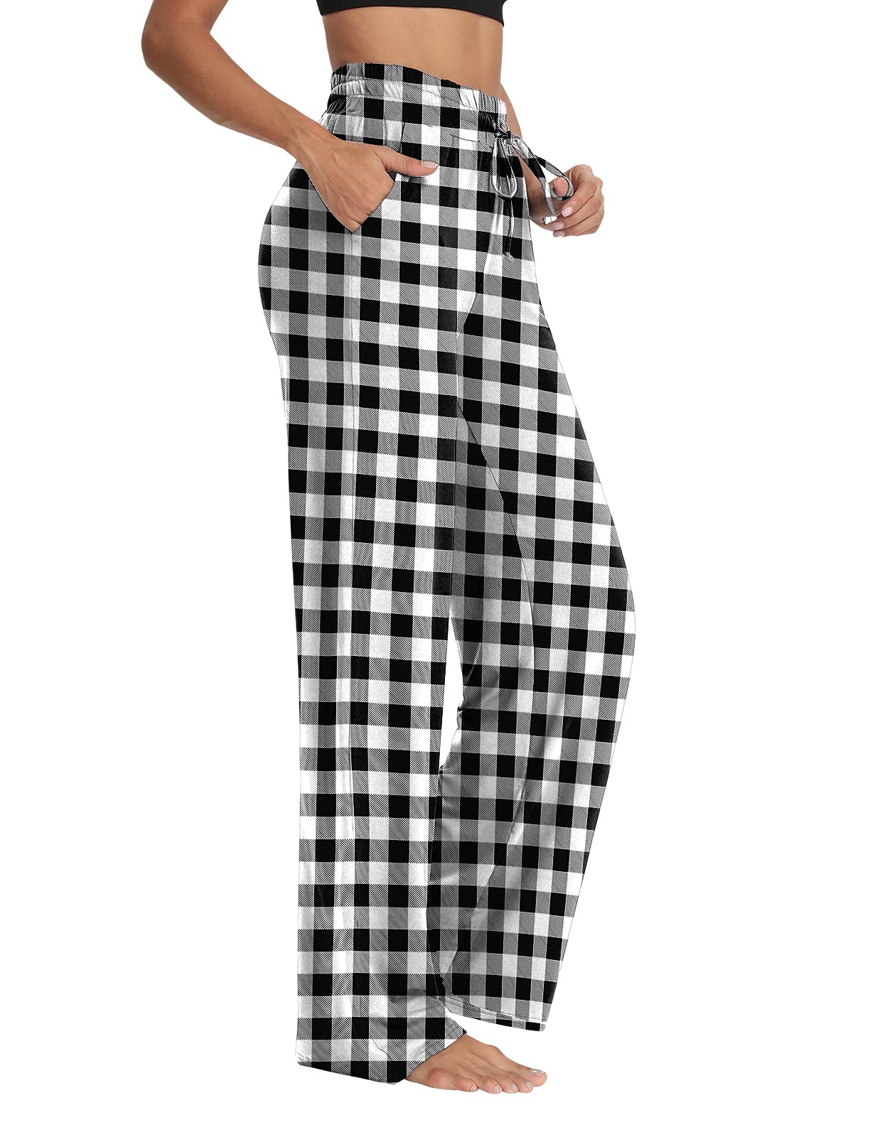 Sarin Mathews Womens Yoga Sweatpants Wide Leg High Waisted Lounge Pajamas Pants Comfy Workout Loose Pants with Pockets