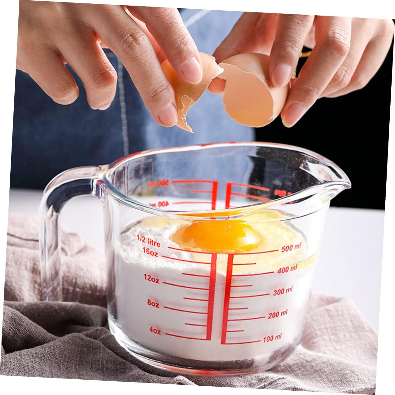 Garneck 1pc Glass Measuring Cup Transparent Baking Tool Capacity Easy to Clean Scale Design for Accurate Measurement Kitchen Cooking and Baking