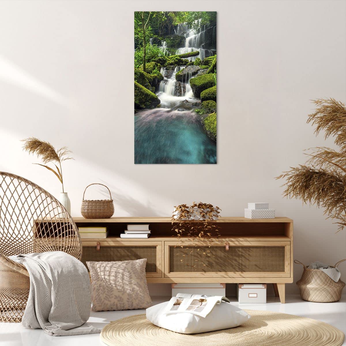 Personalizzato Di Qualsiasi Dimensione Verde Foresta Cascata Natura  Paesaggio 3D Murale Carta Da Parati Soggiorno Camera, image size:1200x1200