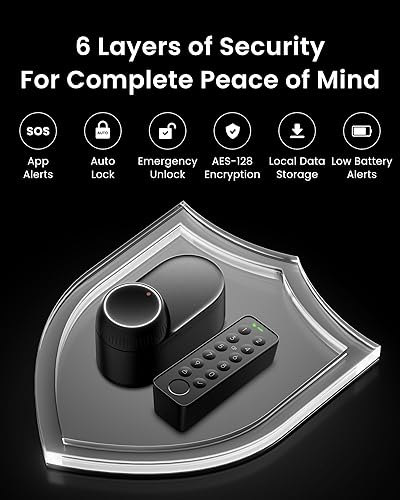 Miniatura 7 de Smart Lock Ultra con teclado con control remoto, cerradura de puerta de huellas dactilares, control remoto de aplicación, cerrojo de teclado WiFi