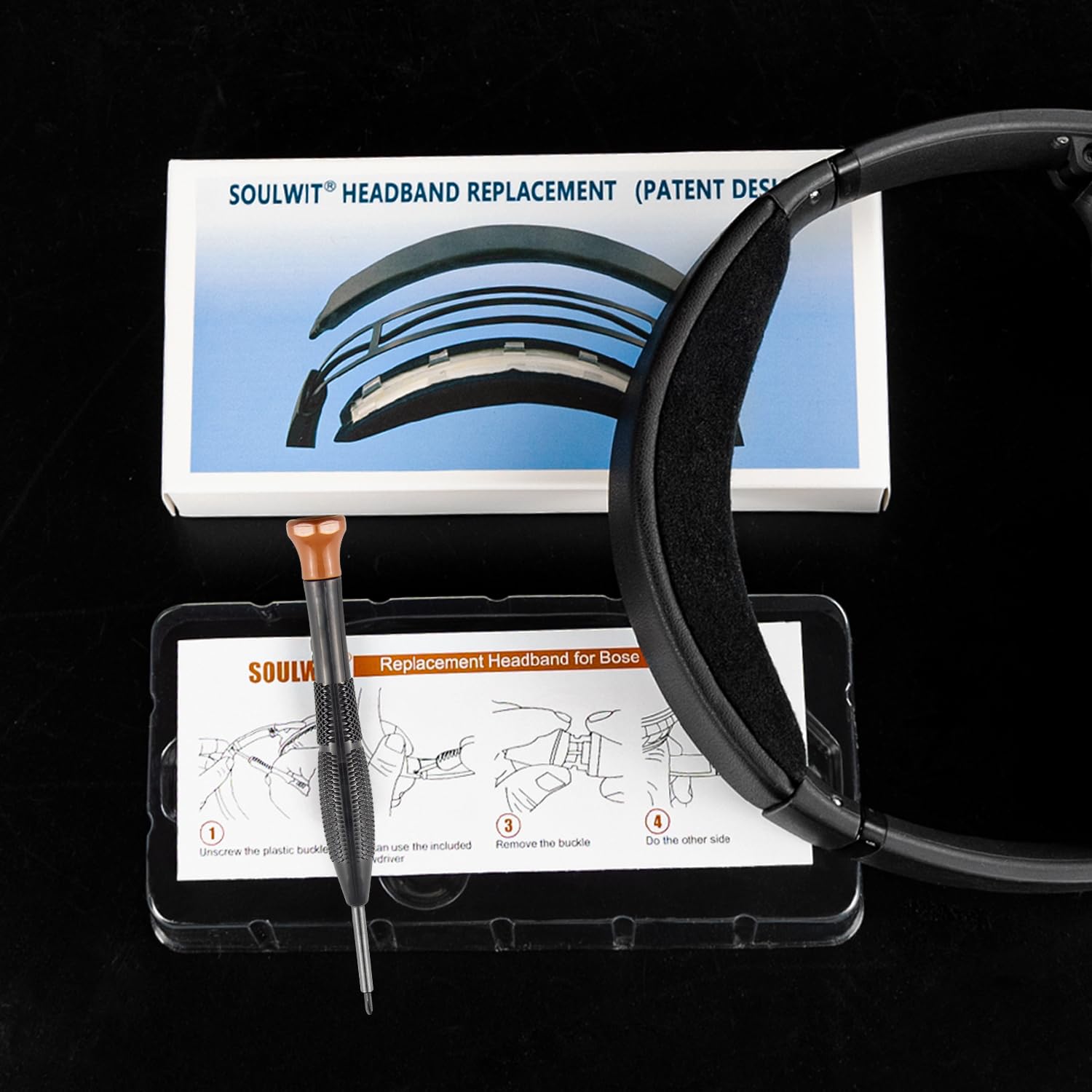 SOULWIT Bandeau de Rechange pour Bose QC35 & QuietComfort 35 II (QC35 II) Casque, DIY Remplacement Headband Accessoires