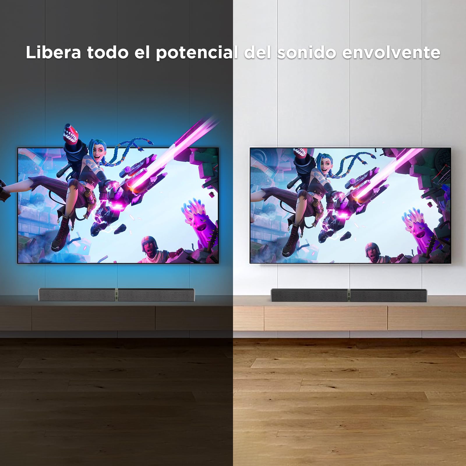 2.0 Barra de Sonido para TV, Barra de Sonido Separable 2 en 1 de 32 Pulgadas para Dispositivos de TV con 3 Modos de ecualización y 3 Sonidos envolventes, ARC/Óptico/AUX, 1pcs