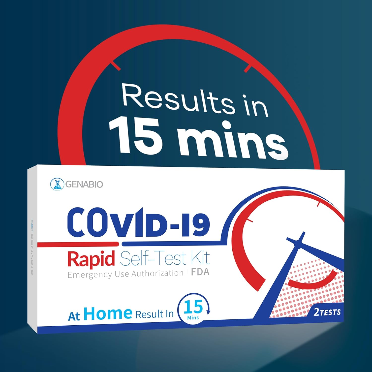 Genabio COVID-19 Antigen Rapid Self-Test Kit (204 Tests) – FDA EUA Authorized | 15-Minute At-Home Results | OTC Nasal Swab – Ages 2+ (102 Packs, 2 Tests per Pack)